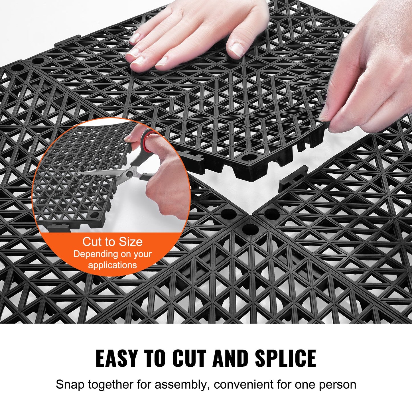VEVOR Modular Interlocking Cushion, 55 Pack 30 x 30 cm Splicing Drainage Mats, PVC