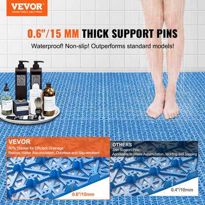 VEVOR Modular Interlocking Cushion, 55 Pack 30 x 30 cm Splicing Drainage Mats, Soft