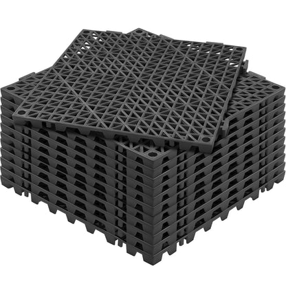 VEVOR Modular Interlocking Cushion, 12 Pack 30 x 30 cm Splicing Drainage Mats, PVC