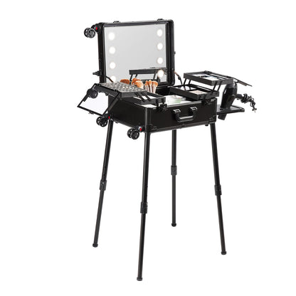 VEVOR Professional Rolling Makeup Train Case Cosmetic Storage Free Standing
