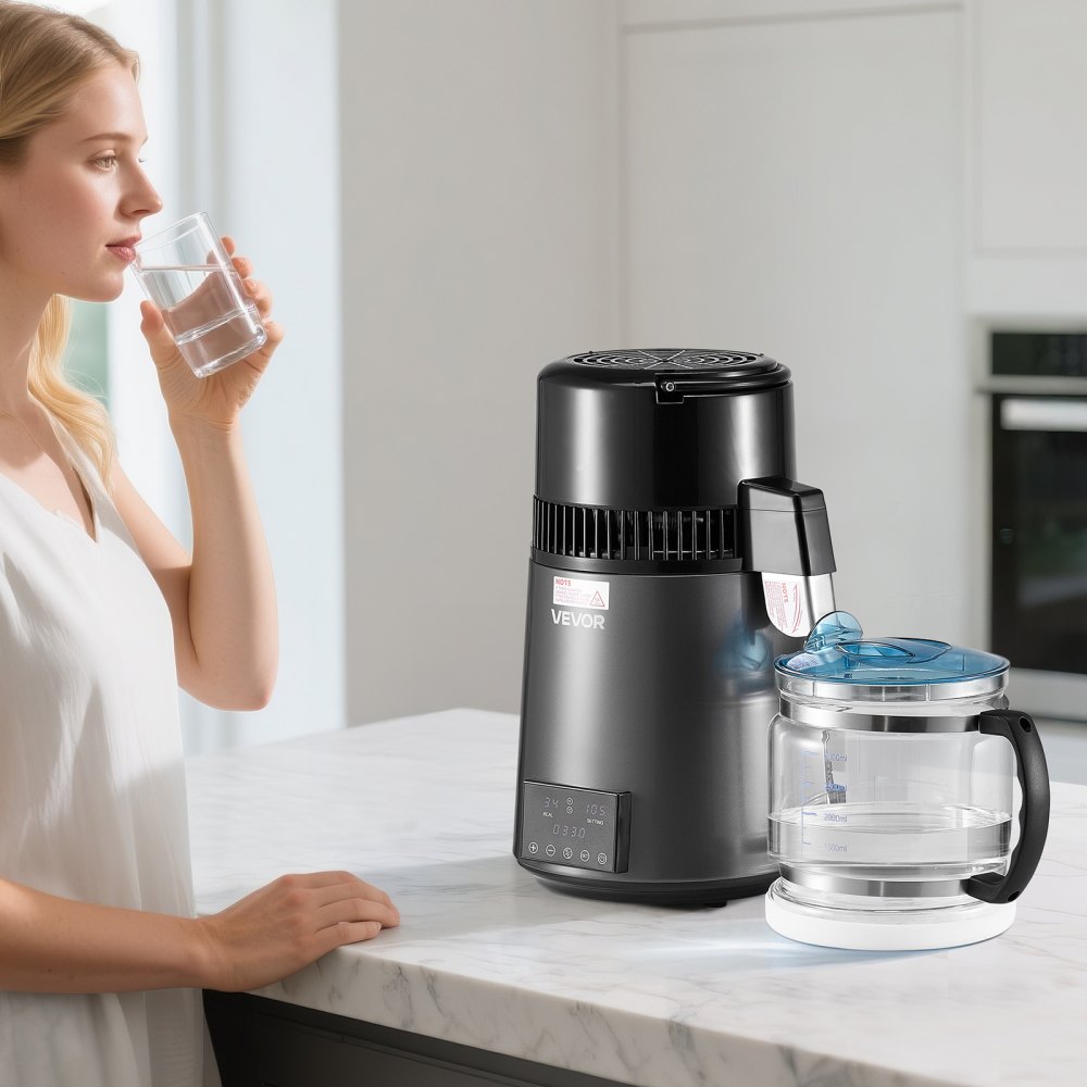 4L Water Distiller Home Countertop Purifier Machine 1750W Stainless Steel