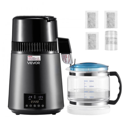 4L Water Distiller Home Countertop Purifier Machine 1750W Stainless Steel