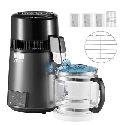 4L Water Distiller Home Countertop Purifier Machine 1750W Stainless Steel
