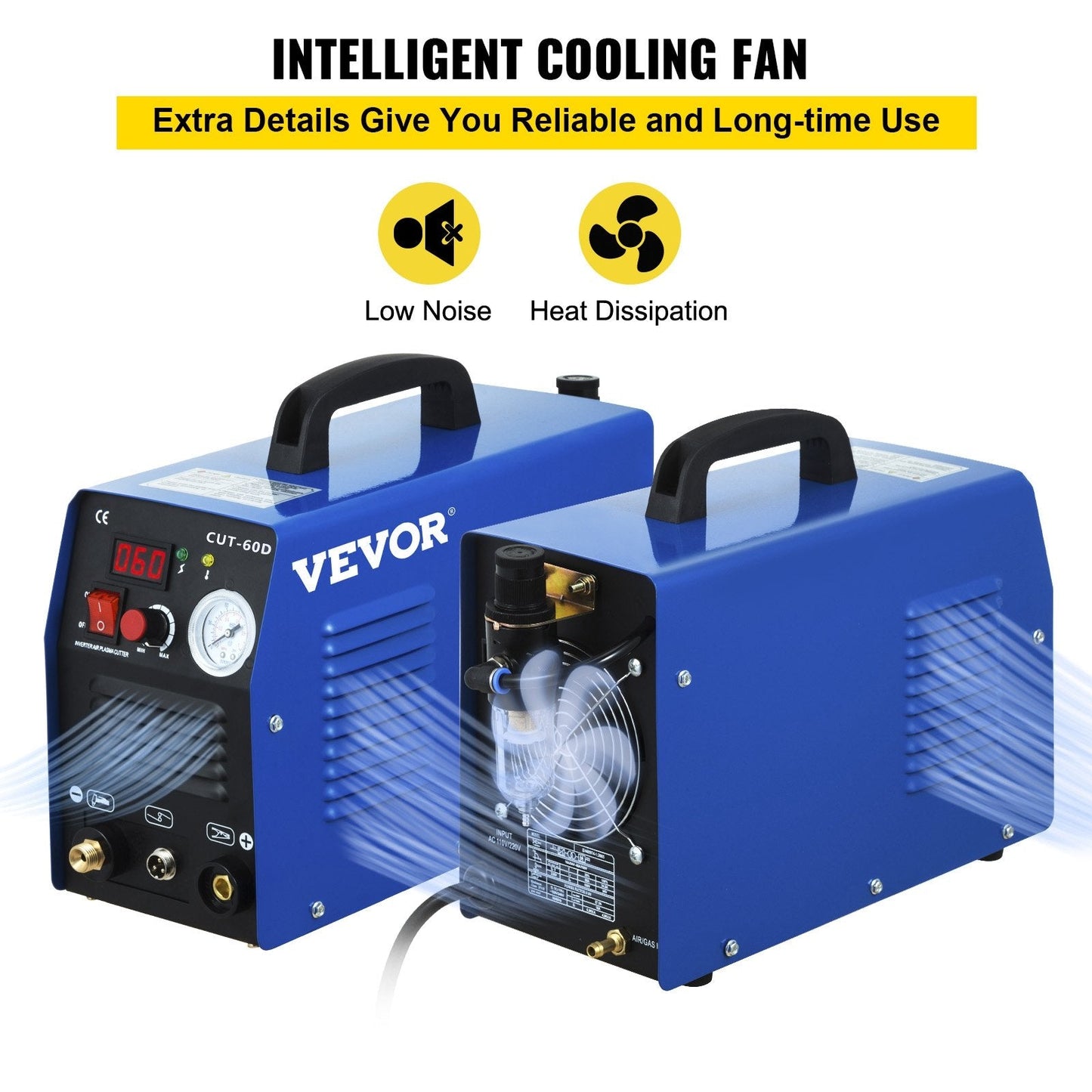60A Air Plasma Cutter, 14mm Capacity, 220V Inverter Machine