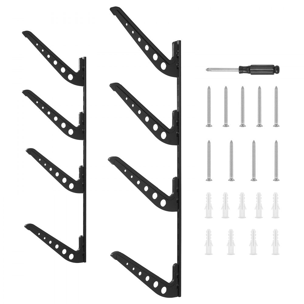 Surfboard Wall Mount 4 Tiers Horizontal Surfboard Rack for Storage Display
