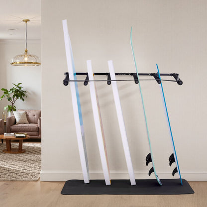 Surfboard Wall Mount 5 Tiers Vertical Surfboard Rack for Storage & Display