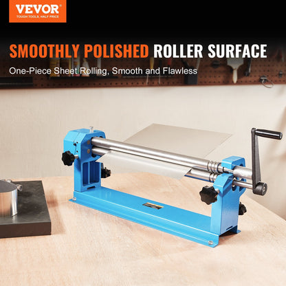 24"x16 Gauge Metal Slip Roller, 610mm Roller, Built-in Gear Guard, Blue