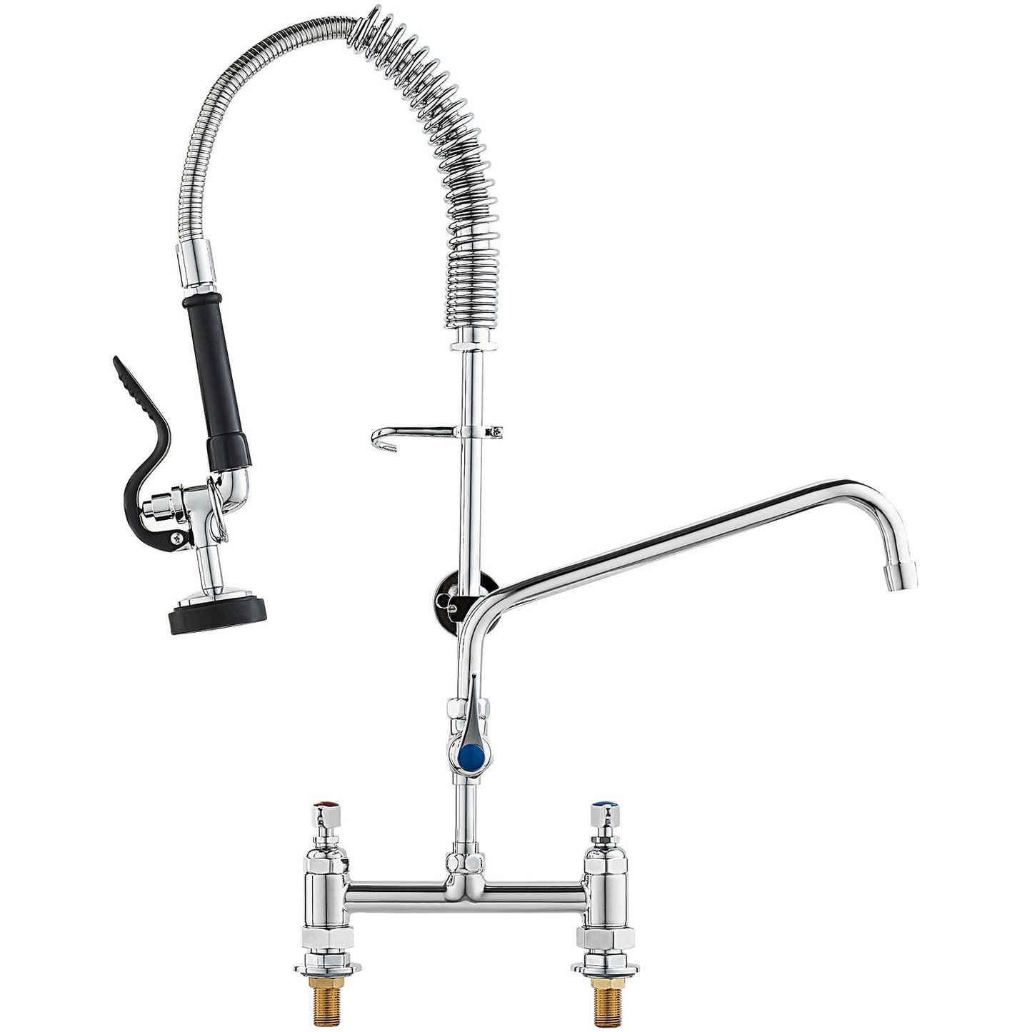 Commercial Kitchen Faucet with Pre-Rinse Sprayer, 0.66m Tall, Dual Mode Spray
