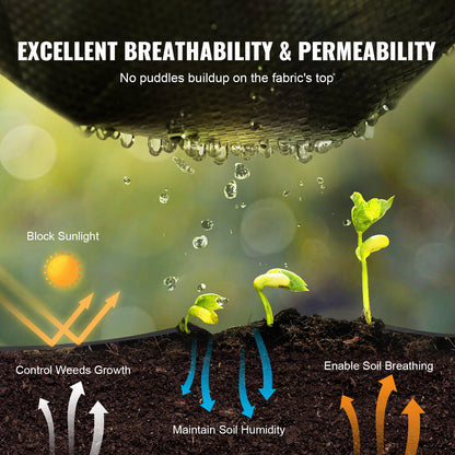 VEVOR 13FTx60FT Premium Heavy Duty Weed Barrier Landscape Fabric, 5OZ Woven Geotextile