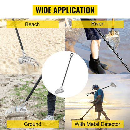 Metal Detector Sand Scoop with 115 cm Carbon Fiber Handle & 10 mm Holes