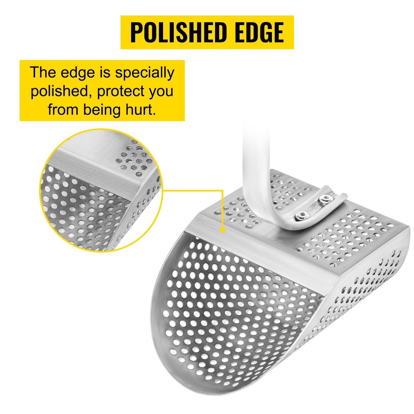 Stainless Steel Metal Detector Sand Scoop with 0.62 m Handle for Treasure Hunting