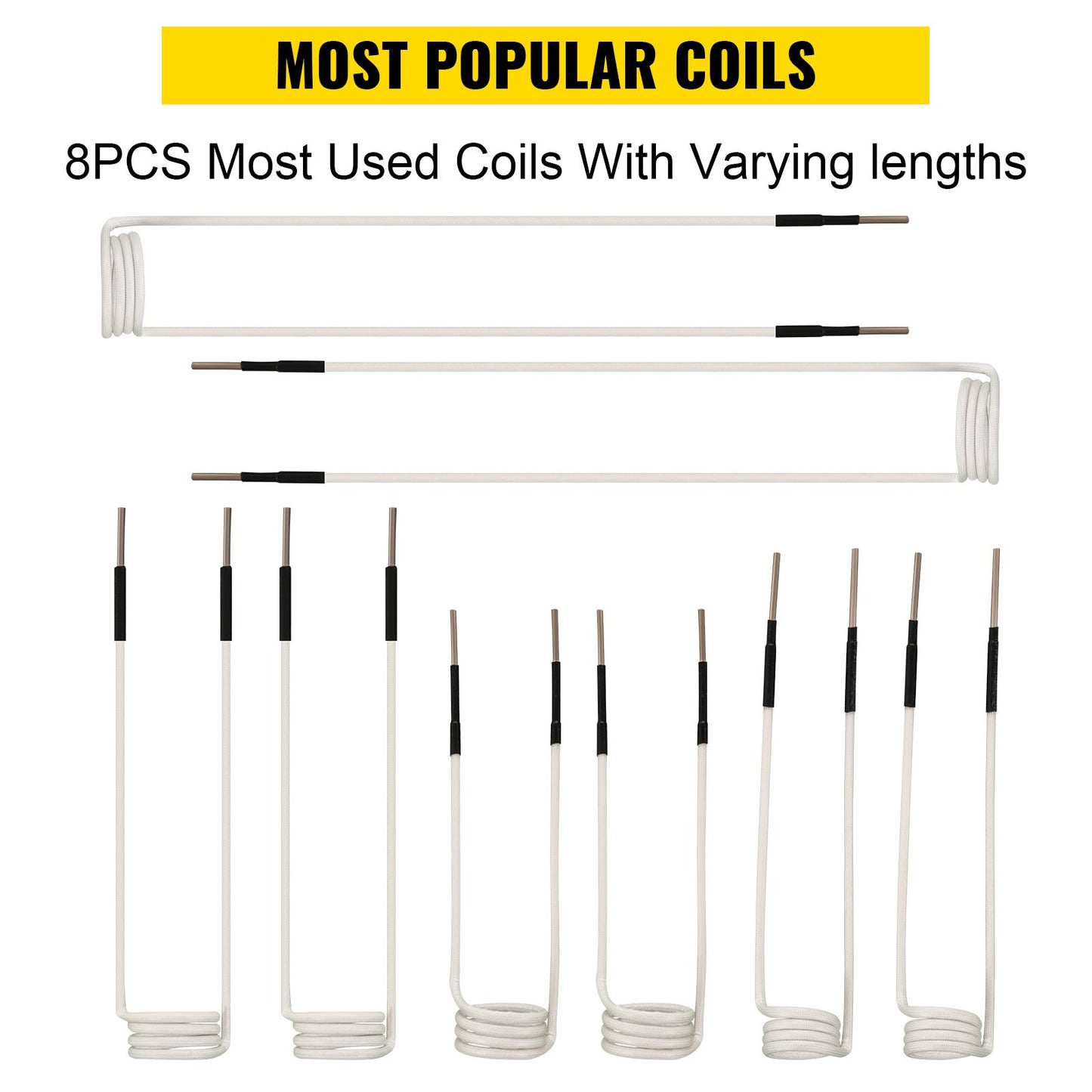 Induction Heater Coil Kit 8PCS Most Used Induction Heater Coils with Varying Lengths, Heat Resistant Induction Heater Tool with Flexibility and Long Lifespan For Removing Rusty Bolts and Nuts