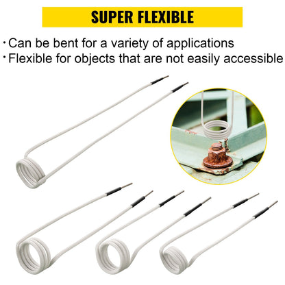 Induction Heater Coil Kit - 8 Flexible Coils for Rusty Bolt Removal (0.65 kg)