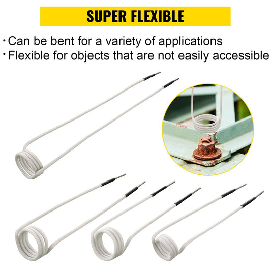 Induction Heater Coil Kit - 8 Flexible Coils for Rusty Bolt Removal (0.65 kg)