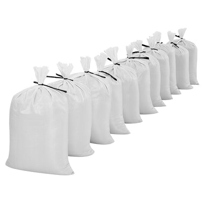 Empty Sandbags, 100 Packs 40 x 66 cm, Heavy Duty Sand Bags Sacks with Ties, 22.6kg Capacity Woven Polypropylene Sandbags, Tear-Resistant & UV-Resistant Sand Bags for Flood Protection Barrier