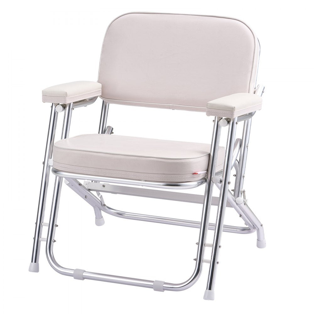 VEVOR Folding Deck Chair Boat Seat with Aluminum Alloy Frame Non-slip Foot Pads