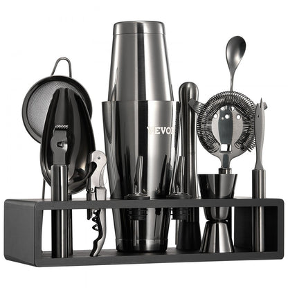 VEVOR Cocktail Shaker Set 13Pcs Bartender Kit Stainless Steel Bar Tools Gunmetal