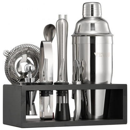 VEVOR Cocktail Shaker Set 13 Pcs Bar Tools Stainless Steel Bartender Kit Silver