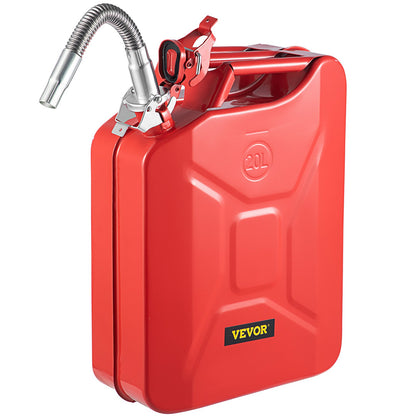 VEVOR Jerry Fuel Can, 20 L Portable Jerry Gas Can with Flexible Spout System, Rustproof