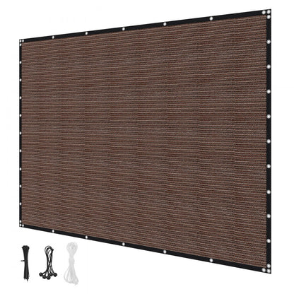 VEVOR 90% Sun Shade Cloth Privacy Screen 305 x 366 cm for Patio Garden (Brown)