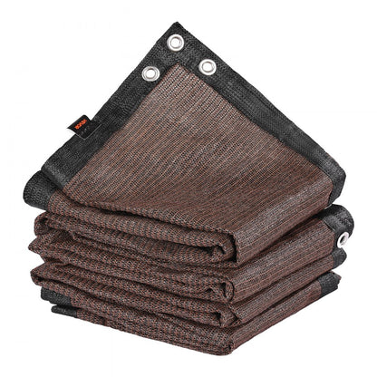 VEVOR 90% Sun Shade Cloth Privacy Screen 305 x 366 cm for Patio Garden (Brown)