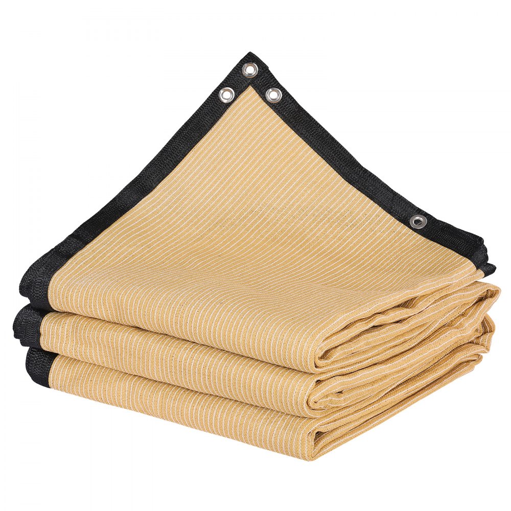 VEVOR 90% Sun Shade Cloth Privacy Screen 366 x 610 cm for Patio Garden (Beige)