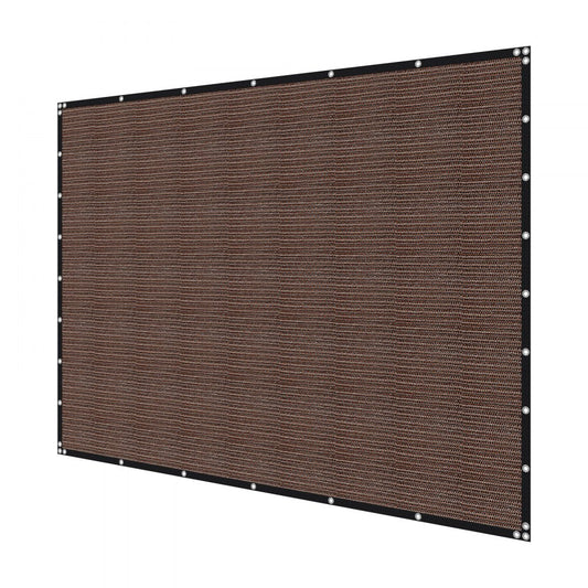 VEVOR 90% Sun Shade Cloth Privacy Screen 244 x 366 cm for Patio Garden (Brown)
