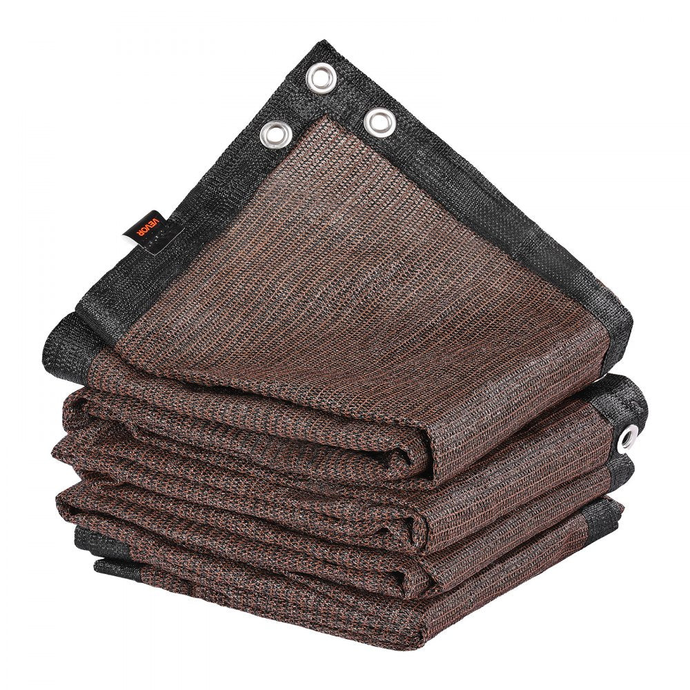 VEVOR 90% Sun Shade Cloth Privacy Screen 244 x 366 cm for Patio Garden (Brown)