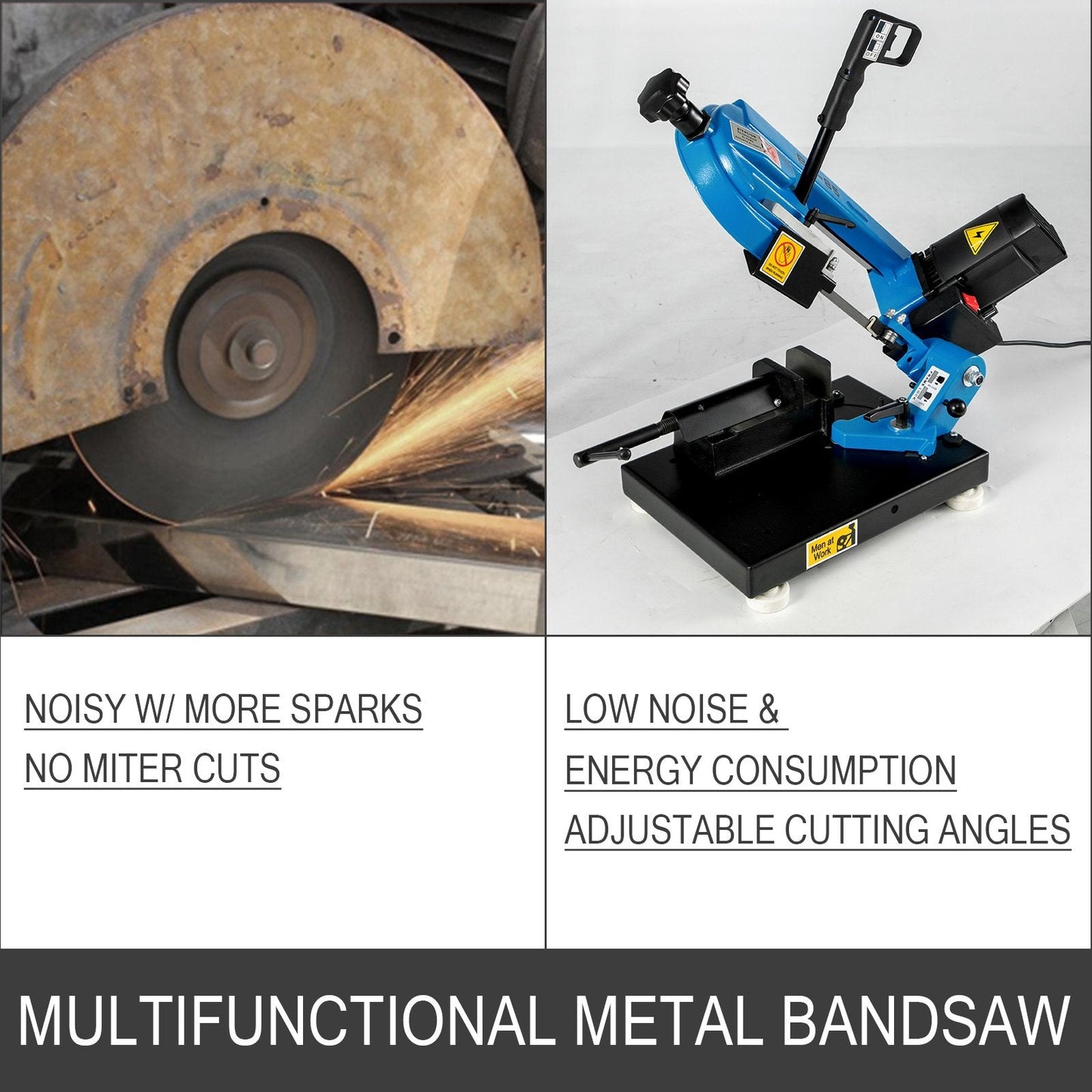 1000W Metal Bandsaw with Variable Speed & Ergonomic Design - 85mm Cutting Capacity