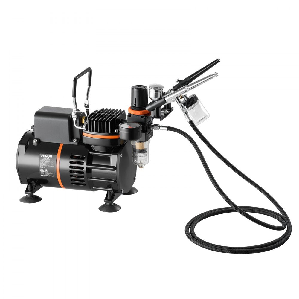Airbrush Kit Air Brush Kit 1/6 HP Air Compressor 3 Airbrushes 3 Tips 2 Fan