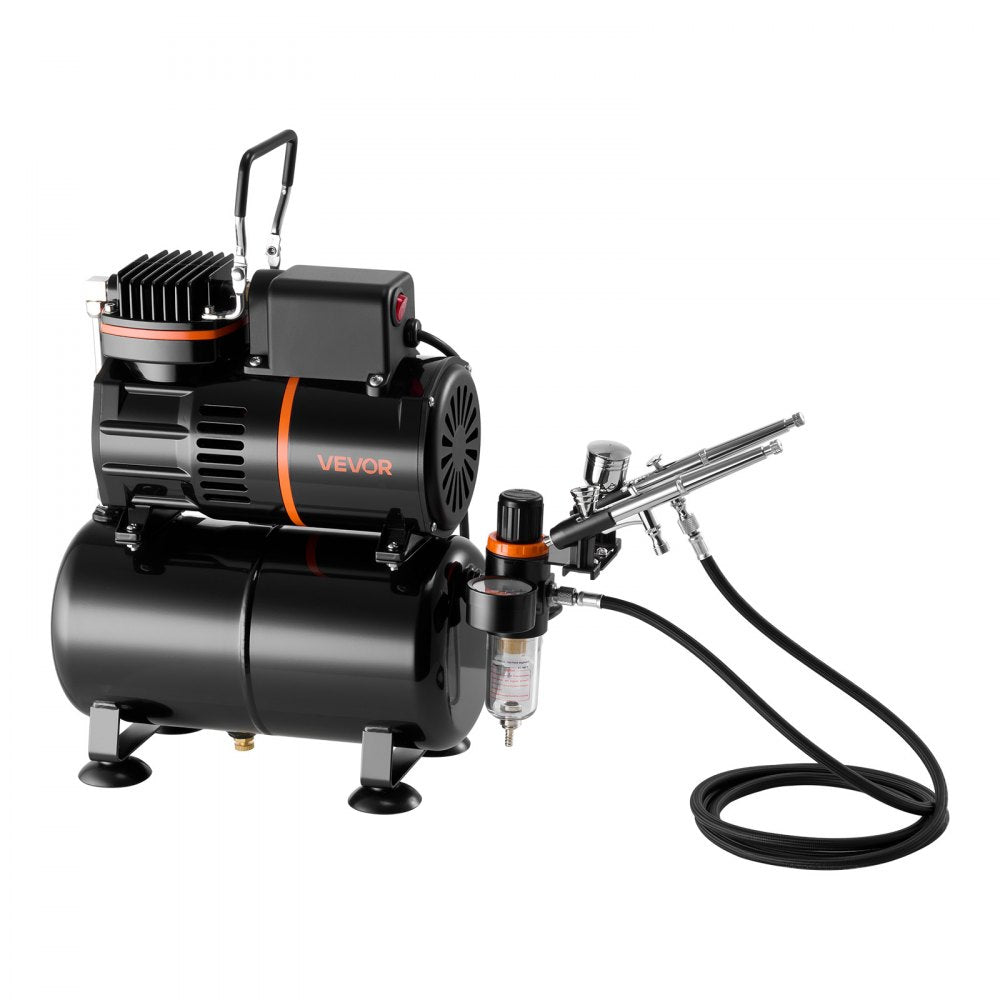 Airbrush Kit Air Brush Kit 1/6 HP Air Compressor 3 Airbrushes 3 Tips Tank