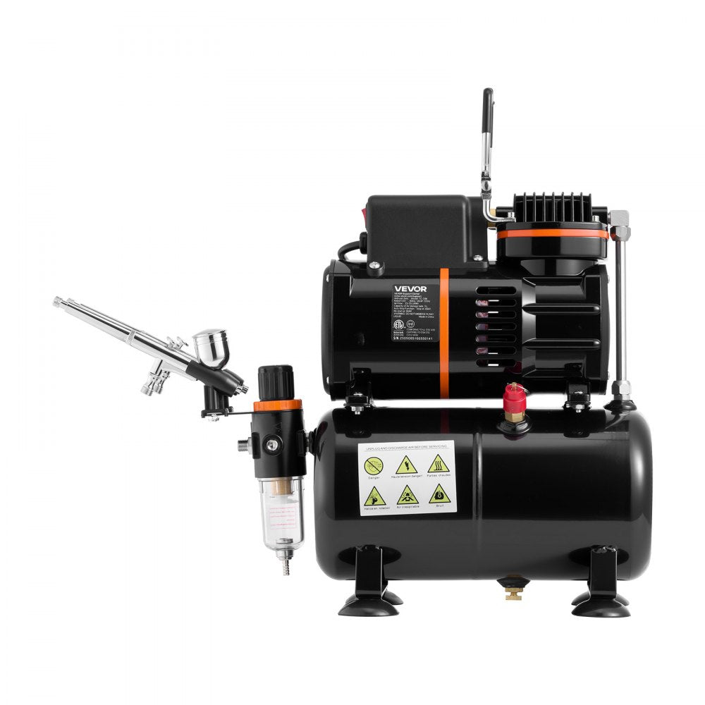 Airbrush Kit Air Brush Kit 1/6 HP Air Compressor 3 Airbrushes 3 Tips Tank