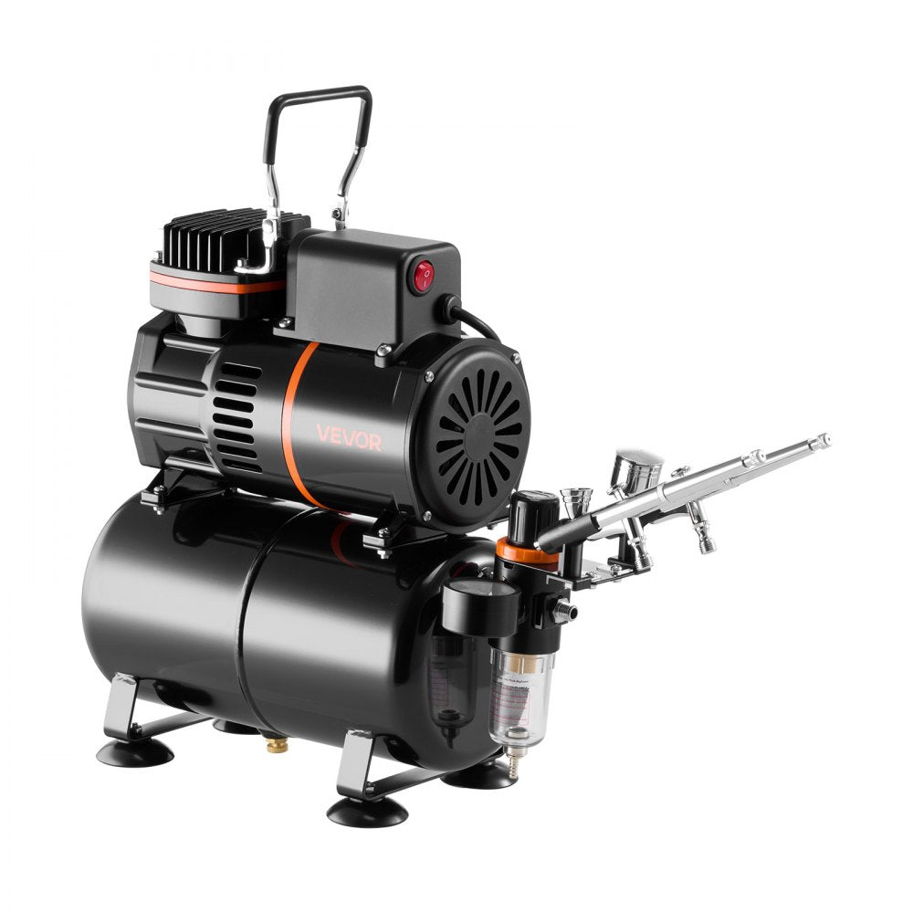 Airbrush Kit Air Brush Kit 1/6 HP Air Compressor 3 Airbrushes 3 Tips Tank