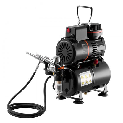 Airbrush Kit Air Brush Kit 1/6 HP Air Compressor 3 Airbrushes 3 Tips Tank