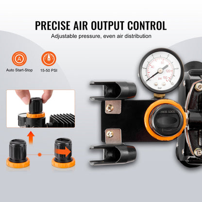 Professional Airbrushing System Kit with Dual Fan Compressor & 3 Airbrushes