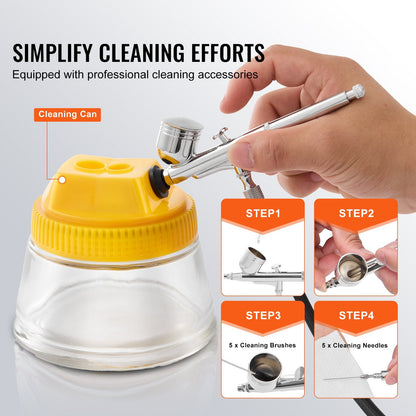 Professional Airbrushing System Kit with Dual Fan Compressor & 3 Airbrushes
