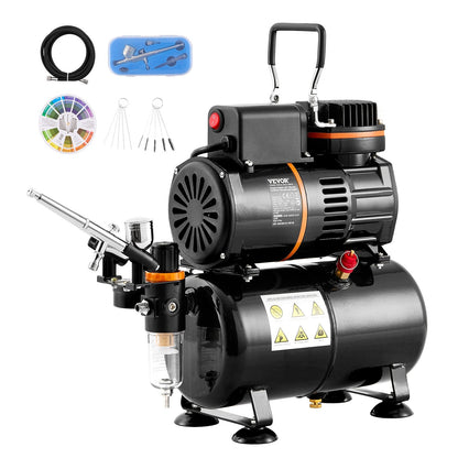 Dual Fan Airbrush Kit with 3.5L Tank, 0.3mm Nozzle, and Accessories Set