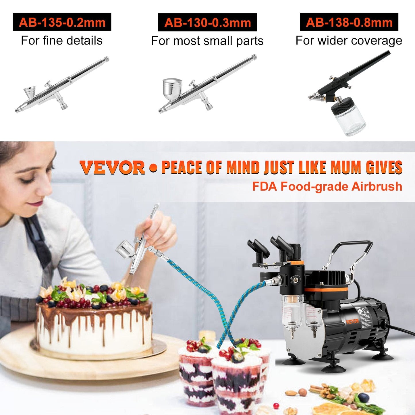 Dual-Action Airbrush Kit with Compressor for Art, Makeup, and Models