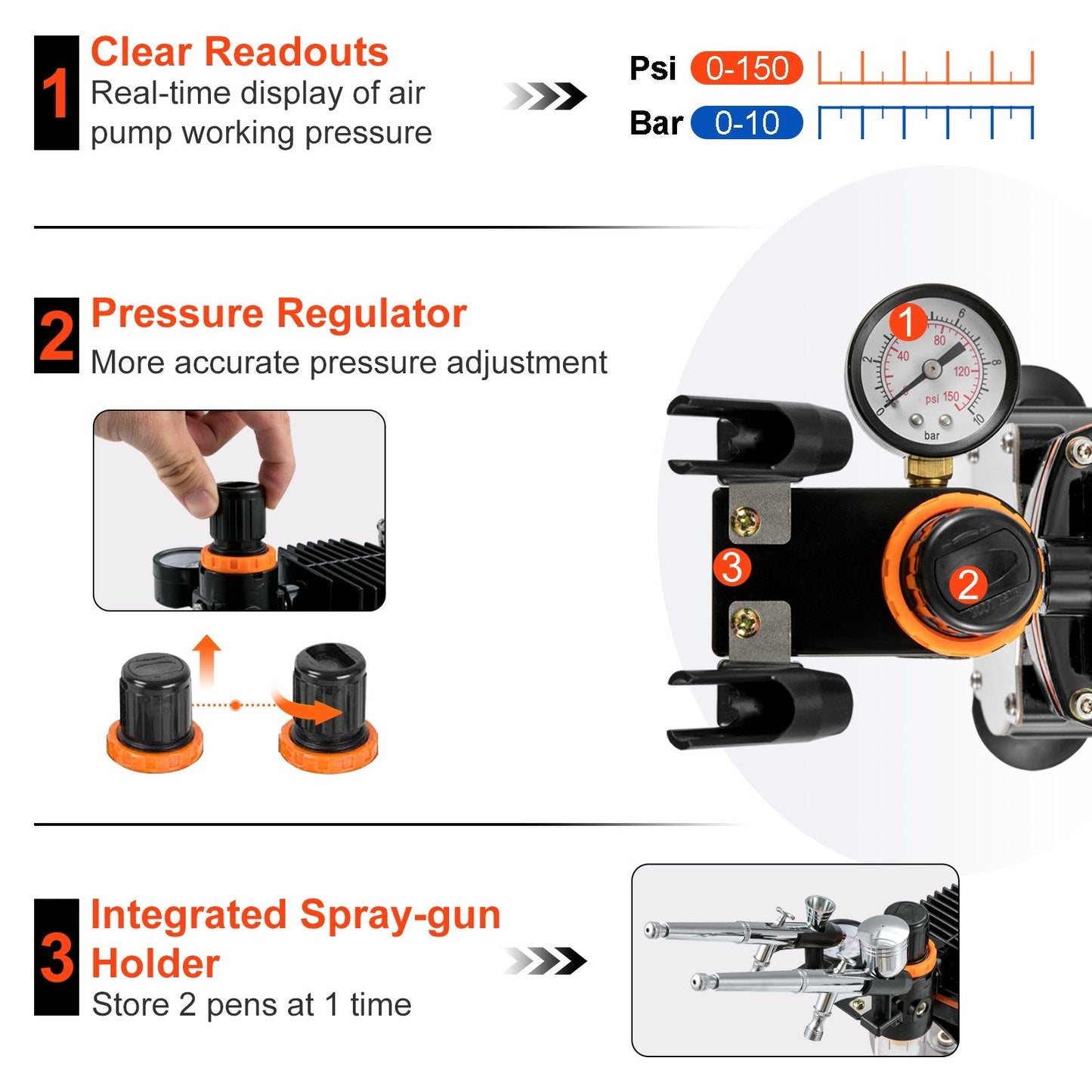 Dual-Action Airbrush Kit with Compressor for Art, Makeup, and Models