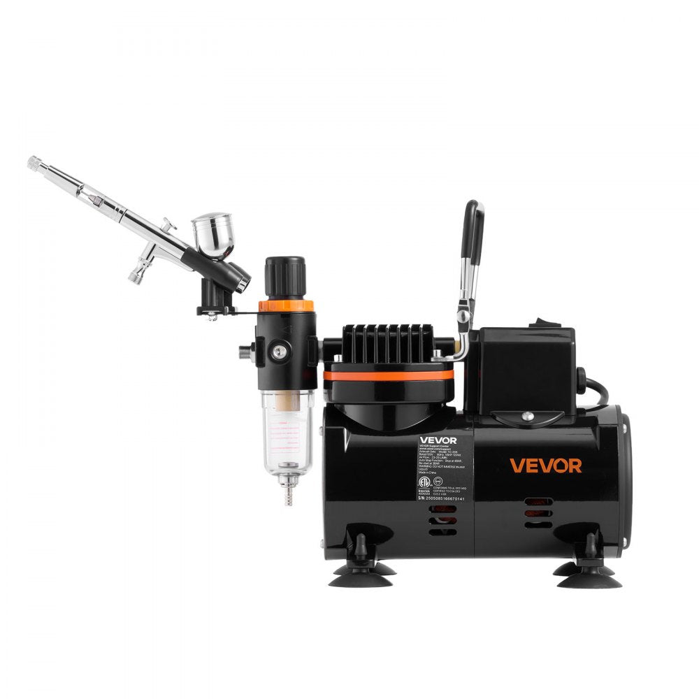 Airbrush Kit Air Brush Kit 1/6 HP Air Compressor 1 Airbrush 3 Tips Hose