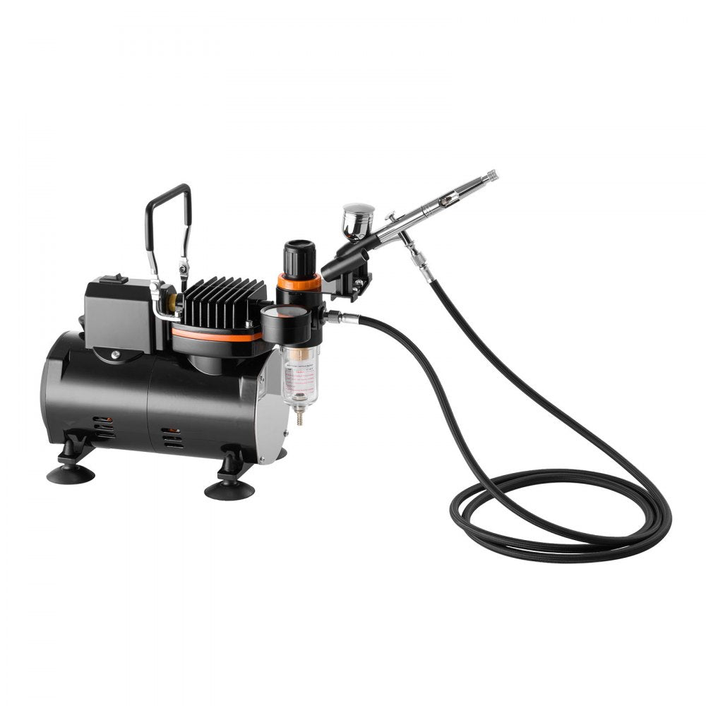 Airbrush Kit Air Brush Kit 1/6 HP Air Compressor 1 Airbrush 3 Tips Hose