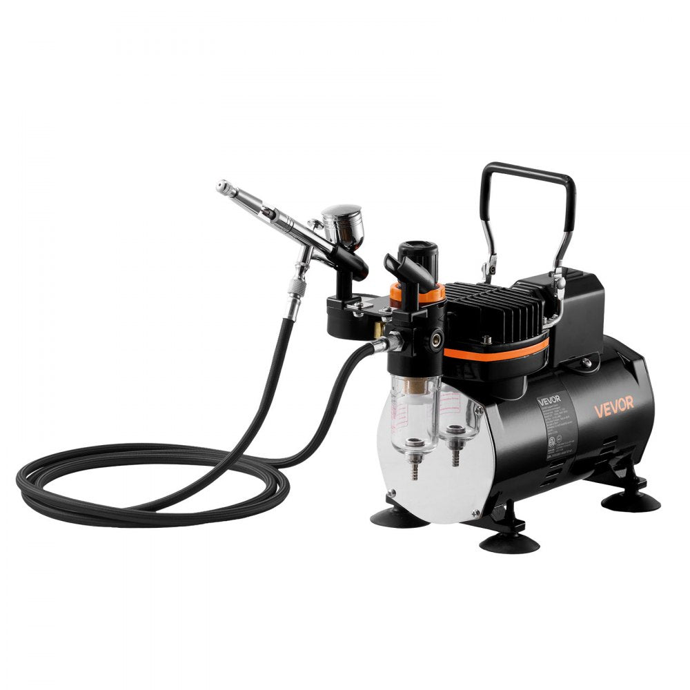 Airbrush Kit Air Brush Kit 1/6 HP Air Compressor 1 Airbrush 3 Tips Hose