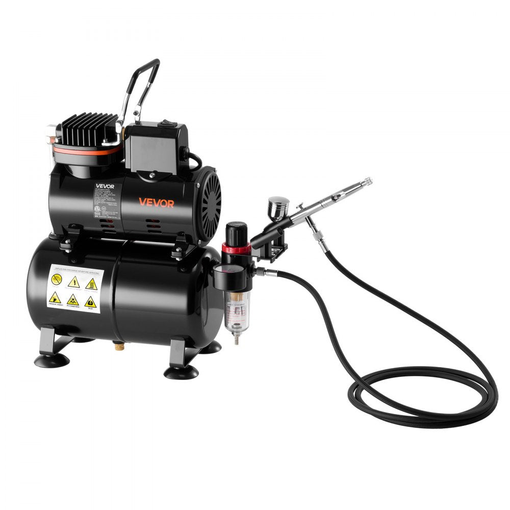 Airbrush Kit Air Brush Kit 1/6 HP Air Compressor Tank 1 Airbrush 3 Tips