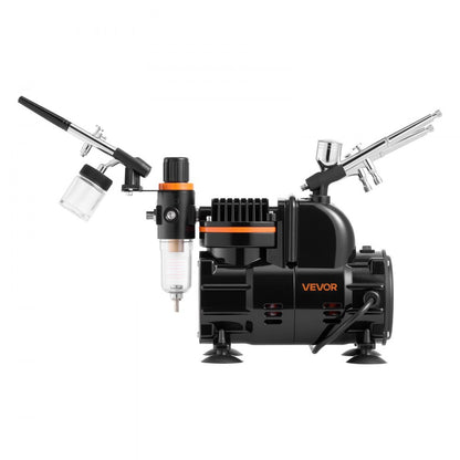 Airbrush Kit Air Brush Kit 1/6 HP Air Compressor 3 Airbrushes 3 Tips Paint