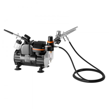 Airbrush Kit Air Brush Kit 1/6 HP Air Compressor 3 Airbrushes 3 Tips Paint