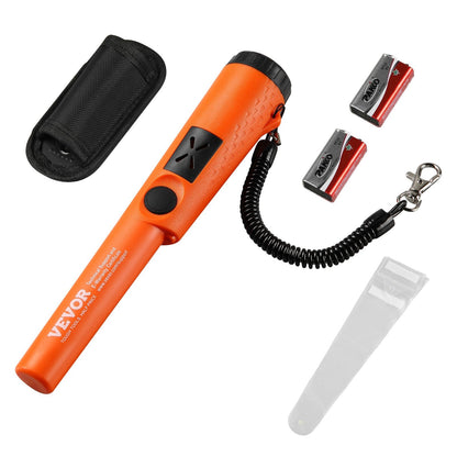 Metal detector probe produces a louder alarm as it moves closer to buried metal objects
