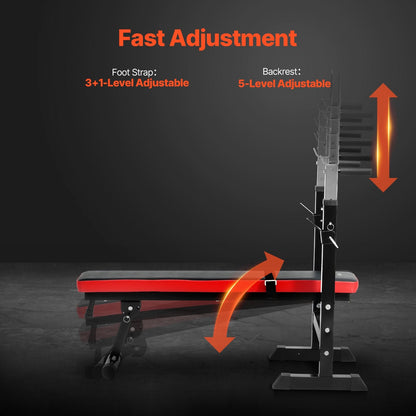 Adjustable Home Gym Weight Bench with Squat Rack and Pull-Up Handles
