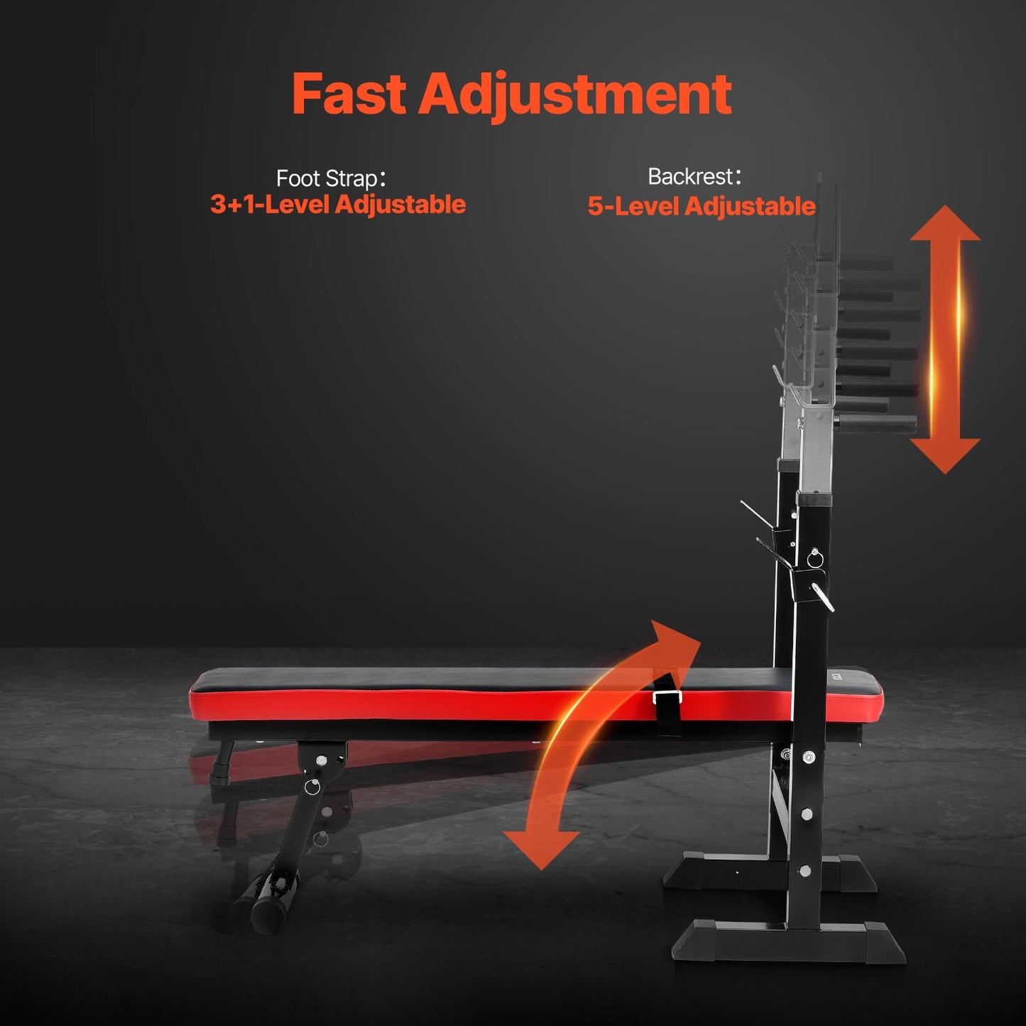 Weight Bench, Adjustable Weight Bench for Full Body Workout, 400lbs Exercise Sit up Bench for Home Gym Strength Training, Weight Bench Press with Quick Folding and Fast Adjustment