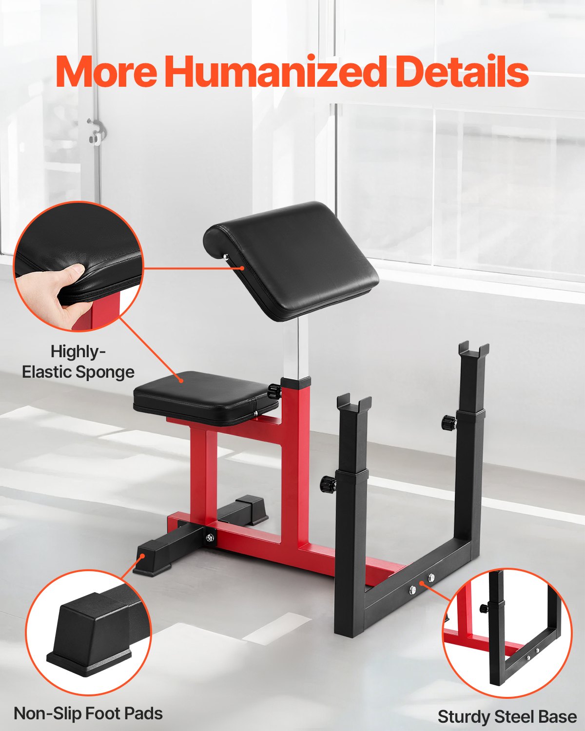 Weight Bench with Leg Extension, Strength Training Benches, Max load 440 LBS Home Gym Bench Fitness Equipment, Seated Arm Isolated Barbell Dumbbell Bicep Station, Workout Bench for Home Gym