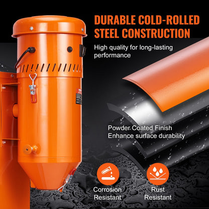 High-Power 1450W Dust Collector with 1.8 Gallon Capacity and Durable Steel Build